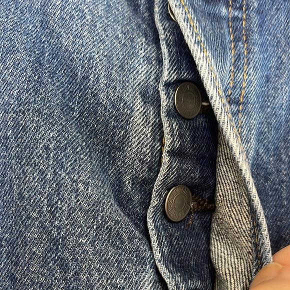 Levi’s Mens 501 Original Fit Jeans Blue Medium Wash Denim Button Fly Rigid 36 34 - Picture 7 of 9